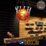 GloboStar® NBA 01027 Μοντέρνο Κρεμαστό Φωτιστικό Μπάλα Μονόφωτο 1 x E27 IP20 Μαύρο Μέταλλο με Πορτοκαλί & Μαύρο Γυαλί - Μ32 x Π32 x Υ58cm - Image 7
