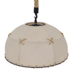 GloboStar® ANTOINETTE 01028 Vintage Κρεμαστό Φωτιστικό Καμπάνα Μονόφωτο 1 x E27 IP20 Μπεζ Σχοινί με Μπεζ Ύφασμα - Μ35 x Π35 x Υ20cm - Image 4