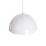 GloboStar® CHIME 01030 Μοντέρνο Κρεμαστό Φωτιστικό Καμπάνα Μονόφωτο 1 x E27 IP20 Λευκό Μέταλλο - Μ30 x Π30 x Υ16cm - Image 5