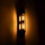 GloboStar® TUBULAR 01033 Vintage Επιτοίχιο Φωτιστικό Απλίκα Δίφωτο 2 x E27 IP20 Μαύρο Μέταλλο - Μ10 x Π10 x Υ47cm - Image 2