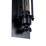 GloboStar® TUBULAR 01033 Vintage Επιτοίχιο Φωτιστικό Απλίκα Δίφωτο 2 x E27 IP20 Μαύρο Μέταλλο - Μ10 x Π10 x Υ47cm - Image 5