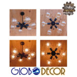 GloboStar® CONFOR 01036 Μοντέρνο Φωτιστικό Οροφης Πλέγμα Πολύφωτο 6 x E27 IP20 Μαύρο Μέταλλο - Μ24 x Π24 x Υ8cm - Image 5