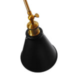 GloboStar® CRUCE 01037 Vintage Επιτοίχιο Φωτιστικό Απλίκα Μονόφωτο 1 x E27 IP20 Μαύρο & Χρυσό Μέταλλο - Μ19 x Π63 x Υ77cm - Image 8