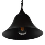GloboStar® CLOCHER 01041 Vintage Κρεμαστό Φωτιστικό Καμπάνα Μονόφωτο 1 x E27 IP20 Μαύρο Μέταλλο - Μ29 x Π29 x Υ34cm - Image 3