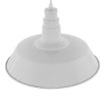 GloboStar® RAY 01043 Vintage Κρεμαστό Φωτιστικό Καμπάνα Μονόφωτο 1 x E27 IP20 Λευκό Μέταλλο - Μ36 x Π36 x Υ25cm - Image 3