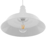 GloboStar® RAY 01043 Vintage Κρεμαστό Φωτιστικό Καμπάνα Μονόφωτο 1 x E27 IP20 Λευκό Μέταλλο - Μ36 x Π36 x Υ25cm - Image 4