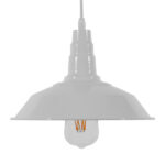 GloboStar® RAY 01044 Vintage Κρεμαστό Φωτιστικό Καμπάνα Μονόφωτο 1 x E27 IP20 Λευκό Μέταλλο - Μ26 x Π26 x Υ25cm - Image 2