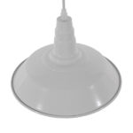 GloboStar® RAY 01044 Vintage Κρεμαστό Φωτιστικό Καμπάνα Μονόφωτο 1 x E27 IP20 Λευκό Μέταλλο - Μ26 x Π26 x Υ25cm - Image 3