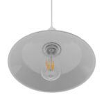 GloboStar® RAY 01044 Vintage Κρεμαστό Φωτιστικό Καμπάνα Μονόφωτο 1 x E27 IP20 Λευκό Μέταλλο - Μ26 x Π26 x Υ25cm - Image 5