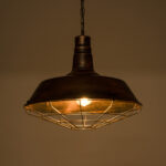 GloboStar® BARN 01045 Vintage Κρεμαστό Φωτιστικό Καμπάνα Μονόφωτο 1 x E27 IP20 Χάλκινο Μέταλλο - Μ46 x Π46 x Υ36cm - Image 2