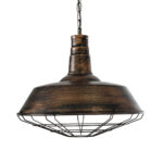 GloboStar® BARN 01045 Vintage Κρεμαστό Φωτιστικό Καμπάνα Μονόφωτο 1 x E27 IP20 Χάλκινο Μέταλλο - Μ46 x Π46 x Υ36cm - Image 4