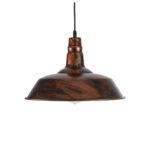GloboStar® RAY 01046 Vintage Κρεμαστό Φωτιστικό Καμπάνα Μονόφωτο 1 x E27 IP20 Χάλκινο Μέταλλο - Μ36 x Π36 x Υ25cm - Image 4