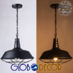 GloboStar® BARN 01048 Vintage Κρεμαστό Φωτιστικό Καμπάνα Μονόφωτο 1 x E27 IP20 Μαύρο Μέταλλο - Μ46 x Π46 x Υ25cm - Image 3