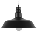GloboStar® RAY 01049 Vintage Κρεμαστό Φωτιστικό Καμπάνα Μονόφωτο 1 x E27 IP20 Μαύρο Μέταλλο - Μ36 x Π36 x Υ25cm - Image 2