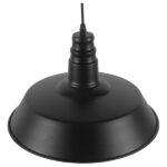 GloboStar® RAY 01049 Vintage Κρεμαστό Φωτιστικό Καμπάνα Μονόφωτο 1 x E27 IP20 Μαύρο Μέταλλο - Μ36 x Π36 x Υ25cm - Image 3