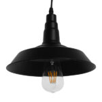 GloboStar® RAY 01050 Vintage Κρεμαστό Φωτιστικό Καμπάνα Μονόφωτο 1 x E27 IP20 Μαύρο Μέταλλο - Μ26 x Π26 x Υ25cm - Image 4