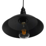 GloboStar® RAY 01050 Vintage Κρεμαστό Φωτιστικό Καμπάνα Μονόφωτο 1 x E27 IP20 Μαύρο Μέταλλο - Μ26 x Π26 x Υ25cm - Image 5
