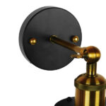 GloboStar® CATEL 01054 Vintage Επιτοίχιο Φωτιστικό Απλίκα Μονόφωτο 1 x E27 IP20 Μαύρο & Χρυσό Μέταλλο - Μ26 x Π15 x Υ30cm - Image 6