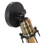 GloboStar® CATEL 01056 Vintage Επιτοίχιο Φωτιστικό Απλίκα Μονόφωτο 1 x E27 IP20 Μαύρο & Μπρούτζινο Μέταλλο - Μ12 x Π15 x Υ32cm - Image 7