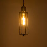 GloboStar® KLECE 01057 Vintage Κρεμαστό Φωτιστικό Ανάρτηση Μονόφωτο 1 x E27 IP20 Μαύρο & Χρυσό Μέταλλο - Μ8 x Π8 x Υ28cm - Image 2