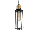 GloboStar® KLECE 01057 Vintage Κρεμαστό Φωτιστικό Ανάρτηση Μονόφωτο 1 x E27 IP20 Μαύρο & Χρυσό Μέταλλο - Μ8 x Π8 x Υ28cm - Image 5