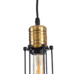GloboStar® KLECE 01057 Vintage Κρεμαστό Φωτιστικό Ανάρτηση Μονόφωτο 1 x E27 IP20 Μαύρο & Χρυσό Μέταλλο - Μ8 x Π8 x Υ28cm - Image 7