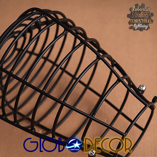GloboStar® DROPS 01059 Vintage Κρεμαστό Φωτιστικό Πλέγμα Πολύφωτο 6 x E27 IP20 Μαύρο Μέταλλο - 120cm - Image 3