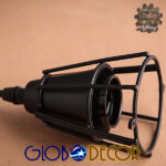 GloboStar® DROPS 01059 Vintage Κρεμαστό Φωτιστικό Πλέγμα Πολύφωτο 6 x E27 IP20 Μαύρο Μέταλλο - 120cm - Image 4