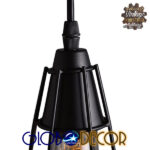 GloboStar® DROPS 01059 Vintage Κρεμαστό Φωτιστικό Πλέγμα Πολύφωτο 6 x E27 IP20 Μαύρο Μέταλλο - 120cm - Image 2