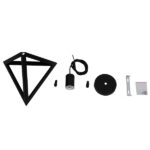 GloboStar® TRIANGLE 01063 Μοντέρνο Κρεμαστό Φωτιστικό Ανάρτηση Μονόφωτο 1 x E27 IP20 Μαύρο Μέταλλο - Μ25 x Π25 x Y21cm - Image 10