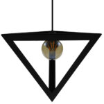 GloboStar® TRIANGLE 01063 Μοντέρνο Κρεμαστό Φωτιστικό Ανάρτηση Μονόφωτο 1 x E27 IP20 Μαύρο Μέταλλο - Μ25 x Π25 x Y21cm - Image 8