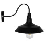 GloboStar® SORD 01065 Vintage Επιτοίχιο Φωτιστικό Απλίκα Μονόφωτο 1 x E27 IP20 Μαύρο Μέταλλο Μ26 x Π37 x Υ32cm - Image 2