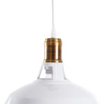 GloboStar® ANER 01072 Vintage Κρεμαστό Φωτιστικό Καμπάνα Μονόφωτο 1 x E27 IP20 Λευκό & Χρυσό Μέταλλο - Μ27.5 x Π27.5 x Υ19cm - Image 7