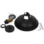 GloboStar® ANER 01073 Vintage Κρεμαστό Φωτιστικό Καμπάνα Μονόφωτο 1 x E27 IP20 Μαύρο & Χρυσό Μέταλλο - Μ27.5 x Π27.5 x Υ19cm - Image 3