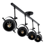 GloboStar® CANNES 01082 Μοντέρνο Φωτιστικό Οροφής Ράγα Πολύφωτο 4 x E27 IP20 Μαύρο Μέταλλο - Μ108 x Π12 x Υ48cm - Image 4