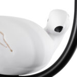 GloboStar® DOVE 01084 Vintage Επιτοίχιο Φωτιστικό Απλίκα Μονόφωτο 1 x E14 IP20 Μαύρο & Λευκό Μέταλλο με Μπεζ Ύφασμα - Μ30 x Π15 x Υ36cm - Image 5