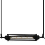 GloboStar® TUBE 01085 Vintage Κρεμαστό Φωτιστικό Ανάρτηση Μονόφωτο 1 x E27 IP20 Μαύρο Μέταλλο - Μ43 x Π11 x Υ11cm - Image 3