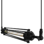 GloboStar® TUBE 01085 Vintage Κρεμαστό Φωτιστικό Ανάρτηση Μονόφωτο 1 x E27 IP20 Μαύρο Μέταλλο - Μ43 x Π11 x Υ11cm - Image 6