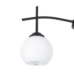 GloboStar® LUNA 01087 Μοντέρνο Φωτιστικό Οροφής Καμπάνα Τριφωτο 3 x E27 IP20 Μαύρο Μέταλλο με Λευκό Γυαλί - Μ45 x Π45 x Υ40cm - Image 5