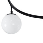 GloboStar® SELINA 01089 Μοντέρνο Φωτιστικό Οροφής Μπάλα Τρίφωτο 3 x E27 IP20 Μαύρο Μέταλλο με Λευκό Γυαλί - Μ60 x Π60 x Υ45cm - Image 4
