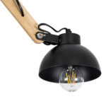 GloboStar® OLD SCHOOL 01093 Μοντέρνο Φωτιστικό Οροφής Καμπάνα Τρίφωτο 3 x E27 IP20 Μαύρο Μέταλλο με Μπεζ Ξύλο - Μ75 x Π75 x Υ35cm - Image 6