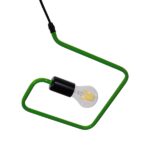GloboStar® LIBBY 01096-1 Παιδικό Κρεμαστό Φωτιστικό Ανάρτηση Μονόφωτο 1 x E27 IP20 Πράσινο & Μαύρο Μέταλλο - Μ31 x Π31 x Υ16cm - Image 5