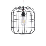 GloboStar® PARROT 01099 Μοντέρνο Κρεμαστό Φωτιστικό Πλέγμα Μονόφωτο 1 x E27 IP20 Μαύρο Μέταλλο - Μ28 x Π28 x Υ30cm - Image 4