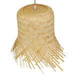 GloboStar® HAWAII 01103 Boho Κρεμαστό Φωτιστικό Καμπάνα Μονόφωτο 1 x E27 IP20 Μπέζ Ξύλο - Μ40 x Π40 x Y43cm - Image 2