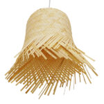 GloboStar® HAWAII 01103 Boho Κρεμαστό Φωτιστικό Καμπάνα Μονόφωτο 1 x E27 IP20 Μπέζ Ξύλο - Μ40 x Π40 x Y43cm - Image 4