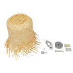GloboStar® HAWAII 01103 Boho Κρεμαστό Φωτιστικό Καμπάνα Μονόφωτο 1 x E27 IP20 Μπέζ Ξύλο - Μ40 x Π40 x Y43cm - Image 6