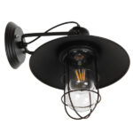GloboStar® CELL 01118 Vintage Επιτοίχιο Φωτιστικό Απλίκα Μονόφωτο 1 x E27 IP20 Μαύρο Μέταλλο - Μ33 x Π27 x Υ33cm - Image 2
