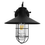 GloboStar® CELL 01118 Vintage Επιτοίχιο Φωτιστικό Απλίκα Μονόφωτο 1 x E27 IP20 Μαύρο Μέταλλο - Μ33 x Π27 x Υ33cm - Image 4