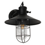 GloboStar® CELL 01118 Vintage Επιτοίχιο Φωτιστικό Απλίκα Μονόφωτο 1 x E27 IP20 Μαύρο Μέταλλο - Μ33 x Π27 x Υ33cm - Image 5