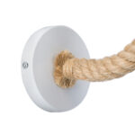 GloboStar® VINSA 01130 Vintage Επιτοίχιο Φωτιστικό Απλίκα Μονόφωτο 1 x E27 IP20 Λευκό Μέταλλο με Μπεζ Σχοινί - Μ37.5 x Π26.7 x Υ25cm - Image 6